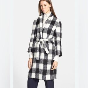 Sea New York Navy Gingham Belted Wrap Coat Tuckernuck Sz M